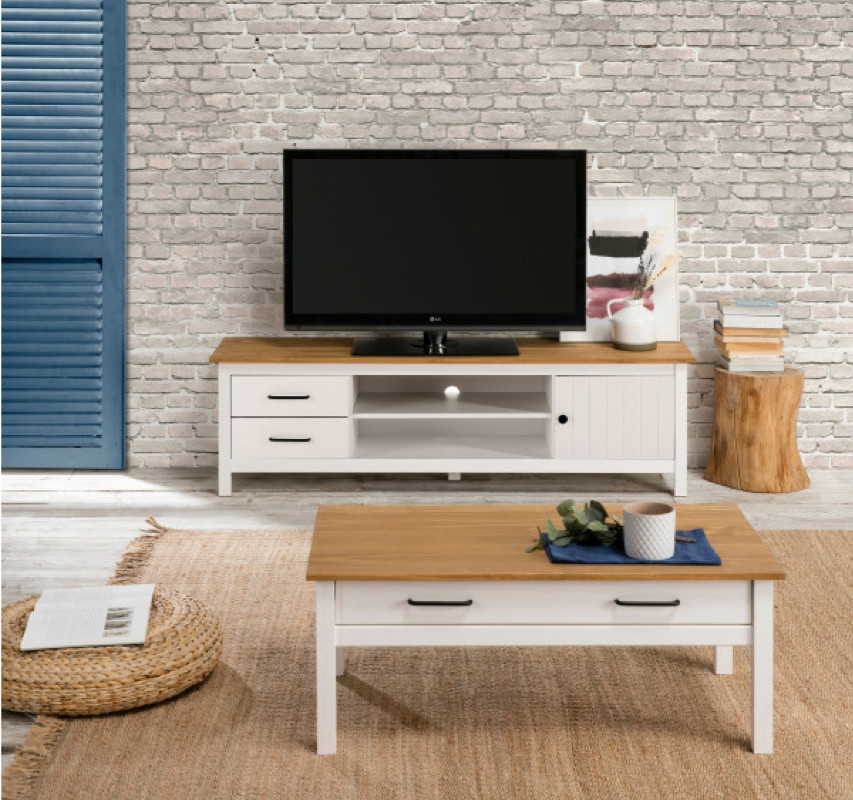 TV stolek Marckeric Miranda bílý